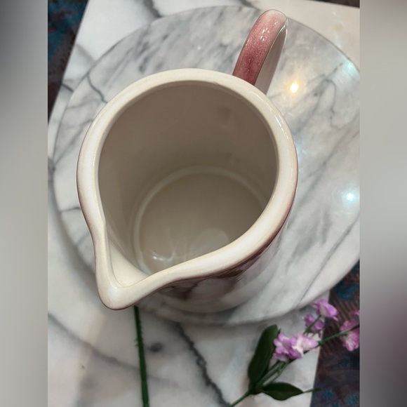 Pink Ceramic Art Pottery 7” Pitcher - Drip Glaze Finish - Picture 2 of 8